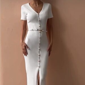 Elegant White Midi Dress